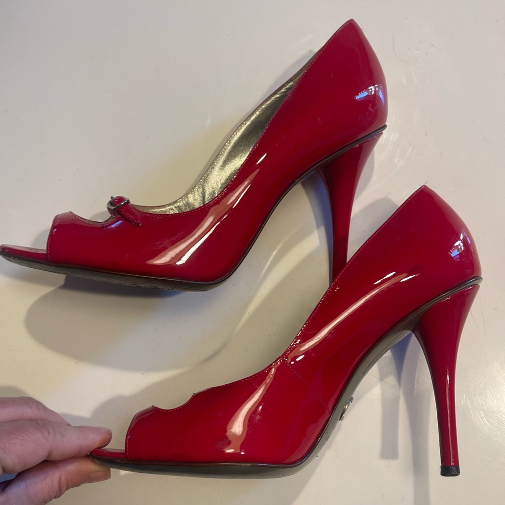 Red dolce and gabbana patent leather heels size 37